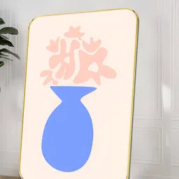 SAF Cream-Coloured & Blue 1 Piece Wood Floral and Botanical Wall Paintings-image-92