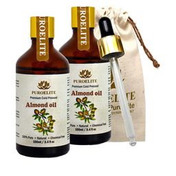 Puroelite Set Of 2 Cold Pressed Sweet Almond Oil For Face & Hair - 100 ml Each-14