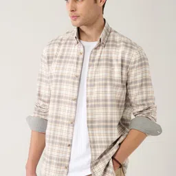 AVVA Men Tartan Checks Opaque Checked Casual Shirt-image-97