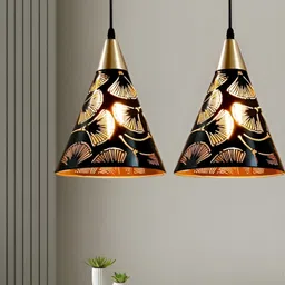 KINIS 2 Pcs Modern and Unique Style Black Aluminium Quirky Ceiling Lamps-19