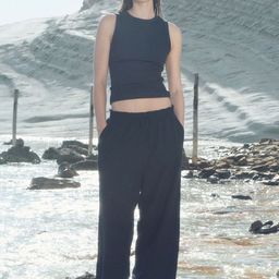 H&M Cropped Linen-Blend Trousers-image-86