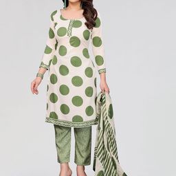 Moda Rapido Polka Dots Printed Unstitched Dress Material-image-2