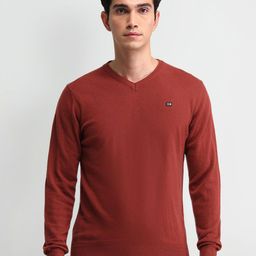 Arrow Sport Men V - Neck Longline Pullover Sweater-image-84