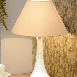 Homesake Beige Metal Industrial Frusturical Shaped Table Lamp-12