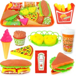 Sandwich and Rolls Toy and Pizza, French Fries, ice Cream, with Food Trey-21