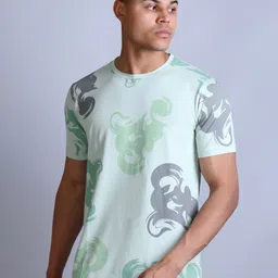 Parcel Yard Abstract Printed Round Neck Cotton T-shirt-image-7
