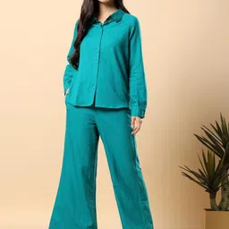 aayusika Women Pure Cotton Shirt with Trouser Co-Ords-picture-12