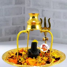 DARIDRA BHANJAN Black & Yellow Shivling Set With Abhishek Thali-42