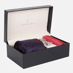 Van Heusen Men Set of Tie, Cufflinks, Pocket Square Accessory Gift-image-20