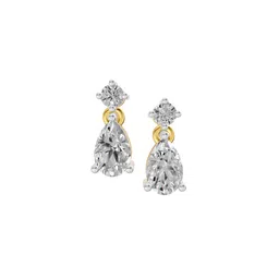 Sparkles Lab Grown Diamond 0.89 Carat Pear-Shaped Diamond Drop Stud Earrings 14K-image-55
