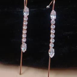 JYONA Rose Gold-Plated Cubic Zirconia Contemporary Ear Cuff-1