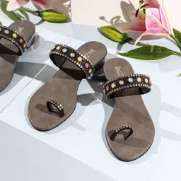Inc 5 Embellished Ethnic Block Sandals-27
