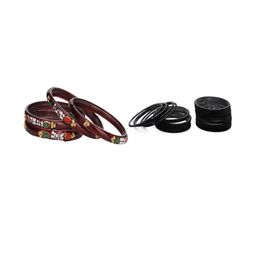 SOMIL Set of 28 Women Black & Maroon Artificial Stones and Beads Bangles-image-64