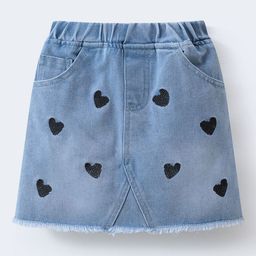 Mark & Mia Girls Heart Embroidered Straight Knee Length Skirt-image-30