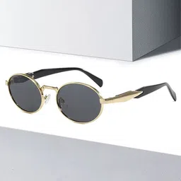 HAYDEN haiza Unisex Round Sunglasses with UV Protected Lens GOLD-NEW OVAL-1-32