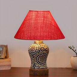 Devansh Pink Wood Traditional Abstract Shaped Table Lamp image 4
