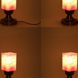 SOMIL Pack of 4 Printed Glass Cylindrical Shaped Table Lamps-image-39