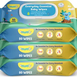 Soft Cleansing Baby Wipes with Aloe Vera & Vitamin E - 80 Counts/Pack (Set of 3)-picture-25