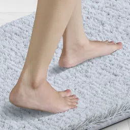 OBSESSIONS Grey & White Textured 2400 GSM Rectangular Bath Rugs image 5