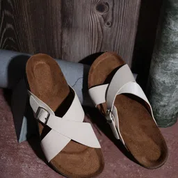 MOZAFIA Women Open Toe Flats with Buckles-image-89