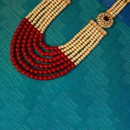 Radhe Creation Men Gold-Plated Moti Mala Pearls Beaded Six Layered Necklace-image-81