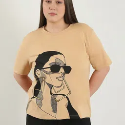 VERO MODA CURVE Women Printed Hooded T-shirt-image-97