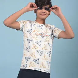 Crimsoune Club Boys Geometric Printed Round Neck Slim Fit T-shirt-image-22
