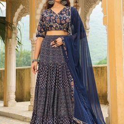 Janasya Printed Ready to Wear Lehenga & Blouse With Dupatta-48