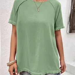 Outzidr Round Neck Raglan Sleeves Oversized T-shirt-image-77