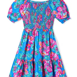 Hola Bonita Floral Print Georgette A-Line Dress image 4
