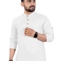 BHUVIKOO Men White Kurtas-picture-5