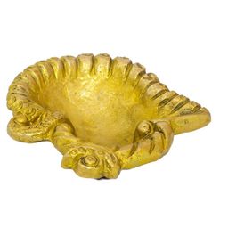 Exotic India Yellow Brass Om Diya-image-75