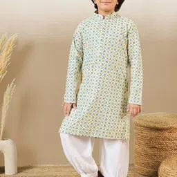 YK Boys Printed Regular Sequinned Kurta with Patiala-8
