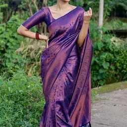 Quelea Woven Design Zari Pure Silk Banarasi Saree-image-82