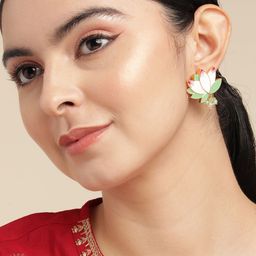 Anouk Gold-Plated Beaded Floral Stud Earrings-39