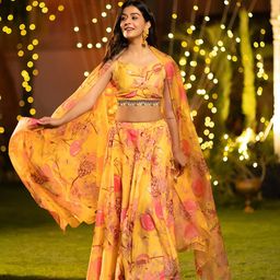 Kaizen TEXO FAB Printed Satin Semi-Stitched Lehenga & Unstitched Blouse With Dupatta image 3