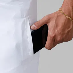 Ramraj Men Solid Adjustable Dhoti with Border image 4