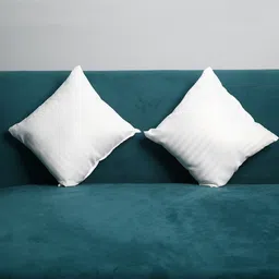 Kuber Industries 2Pcs White Square Shaped Microfibre Pre-Filled Cushions-44