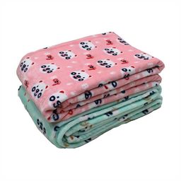 Florida Green & Pink Set of 2 Cartoon Characters Single Bed Blanket-0