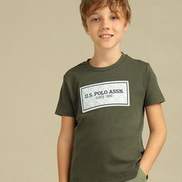 U.S. Polo Assn. Kids Boys Brand Logo Printed Round Neck Cotton Regular Fit T-shirt-picture-11