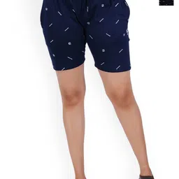 FEEL TRACK Women Pack Of 2 Printed Regular Fit Mid-Rise Cotton Shorts-picture-33