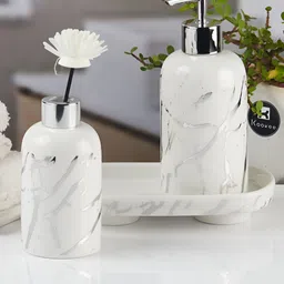 Kookee Multicoloured 3 piece Abstract Ceramic Bath Accessories Set-12