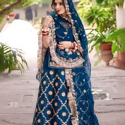 MADHUR HAND WORK ART Embroidered Semi-Stitched Lehenga & Unstitched Blouse With Dupatta-picture-23