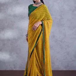 Anouk Rustic Abstract Printed Beads and Stones Poly Georgette Saree image 5