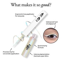 Elitty Ombre Holographic Pop Coloured Eyeliner-4ml-Fairycore (Silver- Blue) image 3