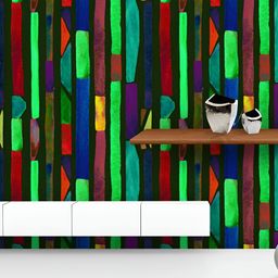 ArtzFolio Printed UV-Resistant Anti-Bacterial Green Kaleidoscope CrossPeel & Stick Wallpaper-image-65