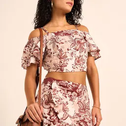 Honey by Pantaloons Floral Printed Off-Shoulder Bardot Crop Top-image-74