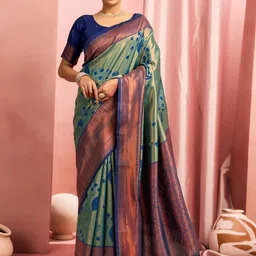 DIVASTRI Woven Design Zari Silk Blend Saree-image-48
