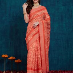 RAJGRANTH Floral Printed Saree With Unstitched Blouse Piece-picture-15