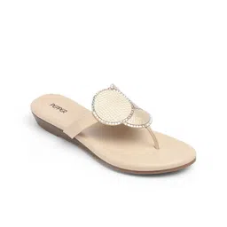PEPPER Women Solid Embellished Party T-Strap Flats-image-39
